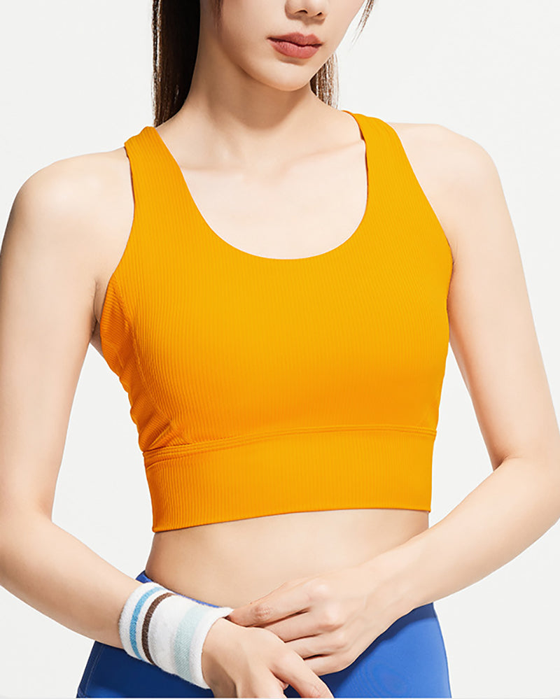 Wholesale Add Logo Women Criss Cross Back Sports Bra S-2XL