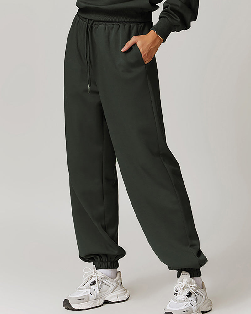 New High Waisted Casual Loose Sweatpants Straight Leg Sports Trousers S-XL