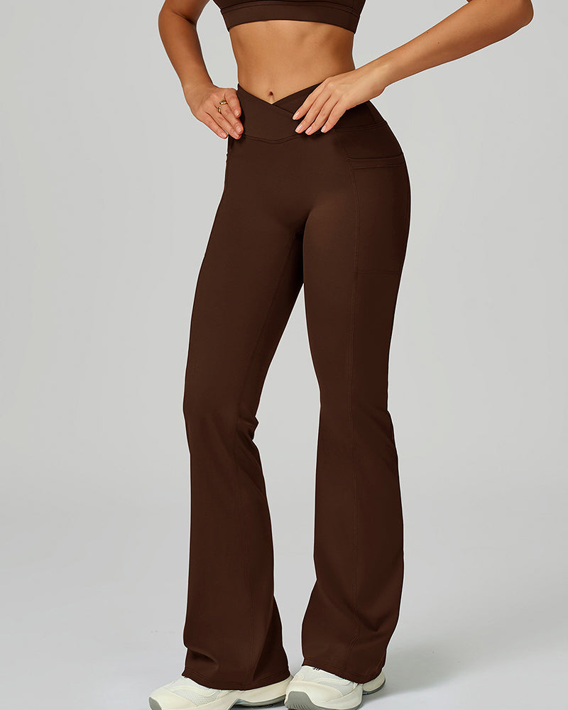 Women Criss High Waist Wide Leg Running Dancing Pilates Pants S-XL