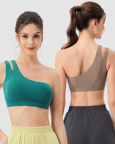 Women OEM Yoga One Shoulder Running Sport Bra S-XL