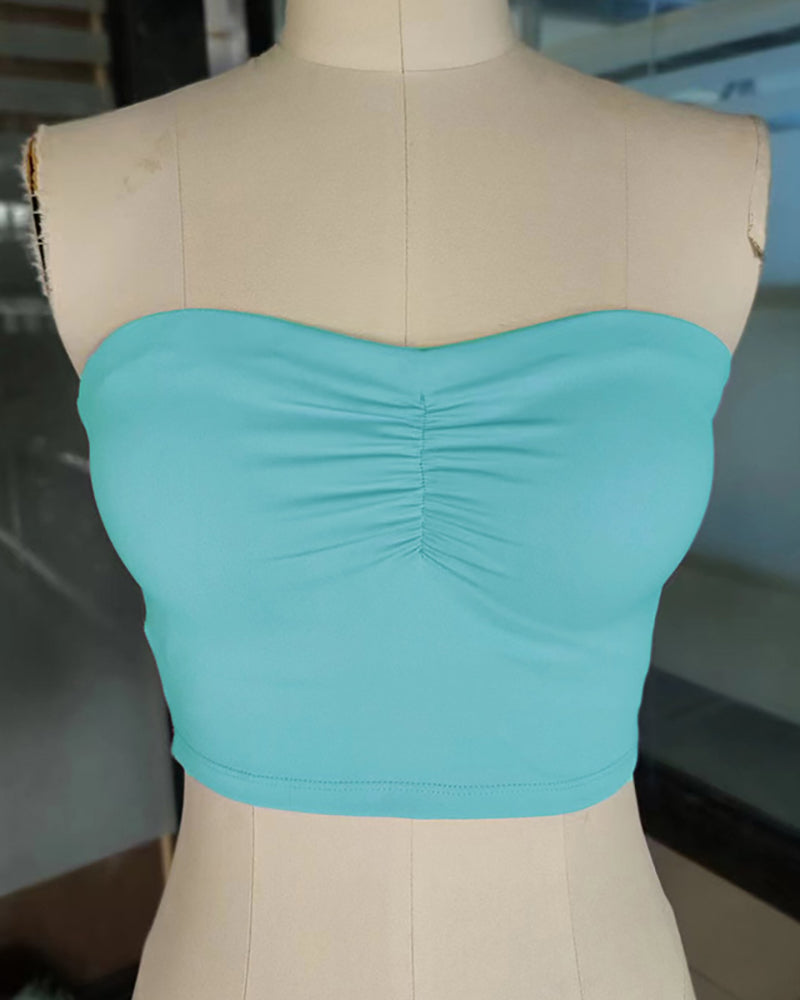 Sexy Slim Sports Strapless Tube Top S-L