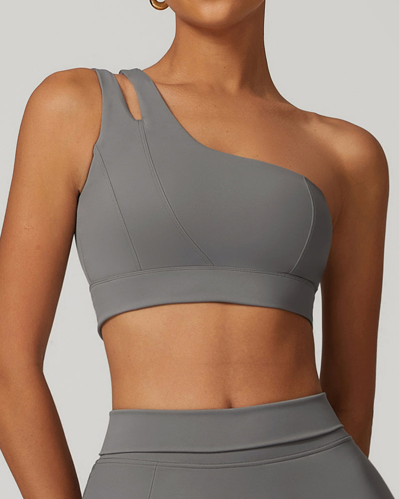 OEM Women One Shoulder Sports Yoga Bra S-L