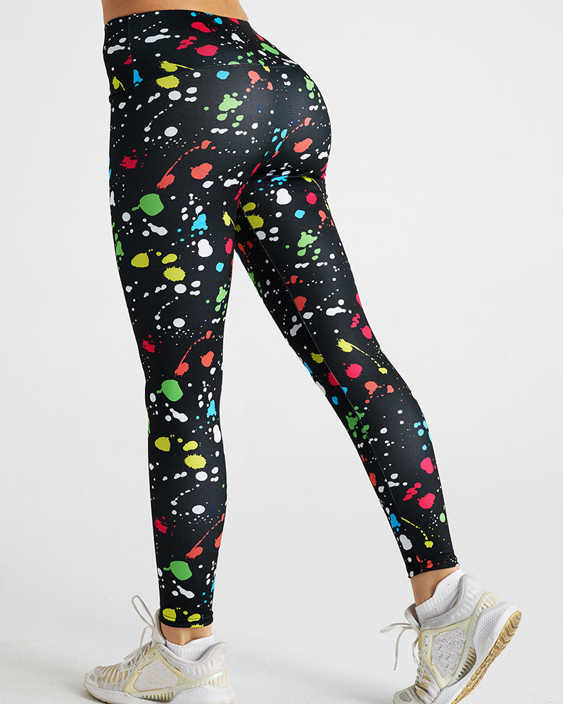 Woman Dot Graffiti Print Fitness Wholesale Leggings Pants S-2XL