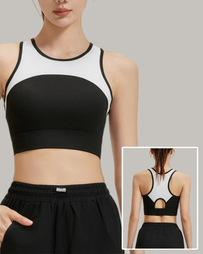 Wholesale Factory Colorblock Women Yoga I Back Sports Bra White Black Coffee Blue S-2XL