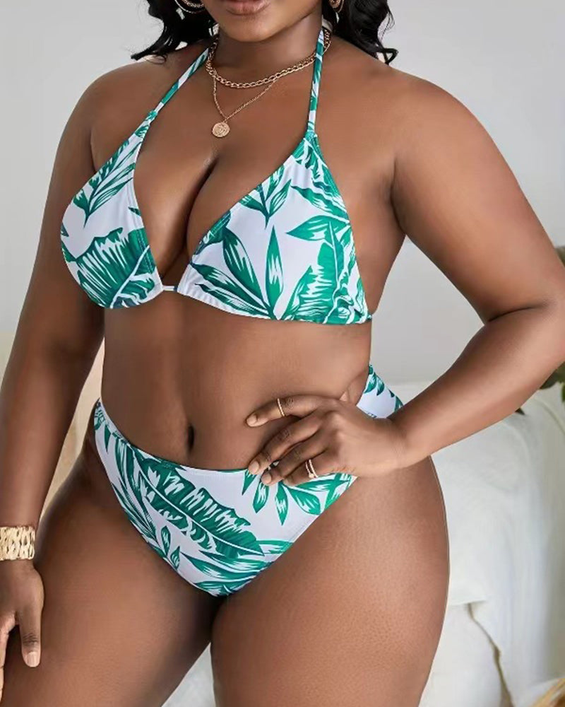 Digital Printed Long-Sleeved Three-Piece Swimsuit