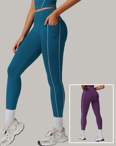 Factory Price High Quality Side Pocket Running Fitness Pants Leggings S-XL