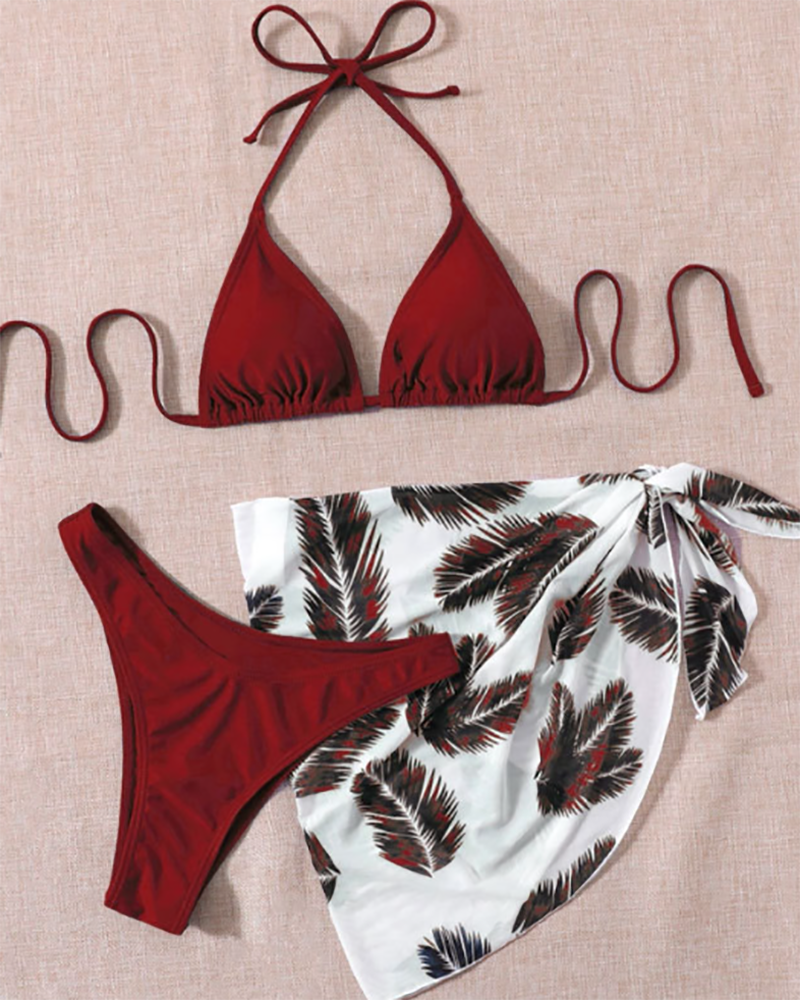 Wholesale 3pcs Set Printed Women Swimwear Set XS-L