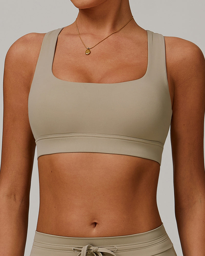 Women Criss Cross OEM Sun Protection Outdoor Fitness Sports Bra S-XL