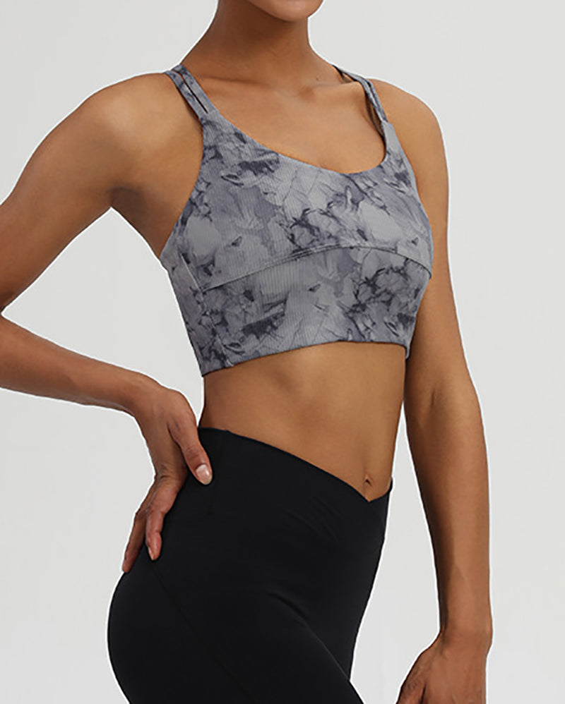 Popular Summer Sling Printed Yoga Sports Bra S-2XL