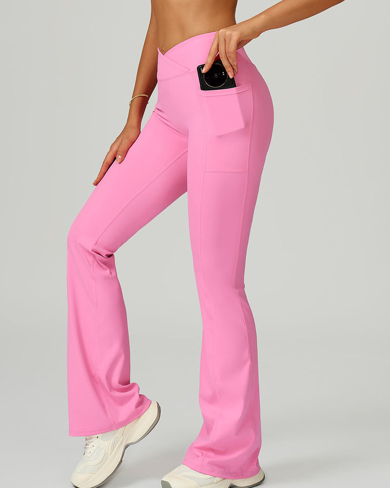 Women Criss High Waist Wide Leg Running Dancing Pilates Pants S-XL