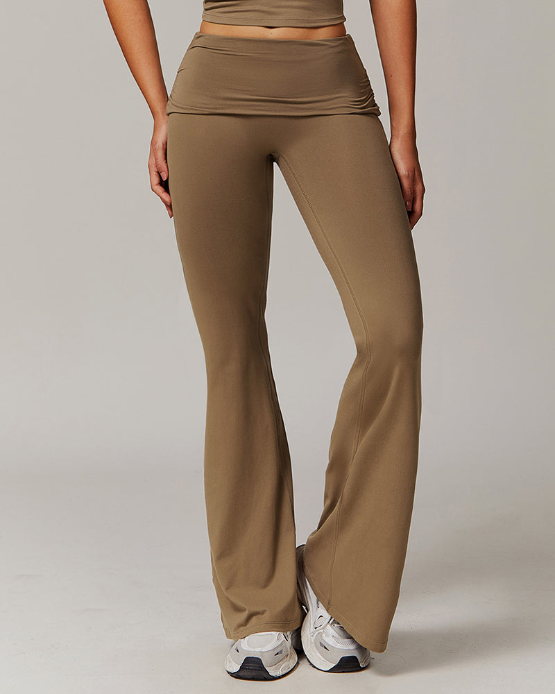 Brand Bulid LOGO Printed Wrap Waist Wide Leg Sports Pants S-XL
