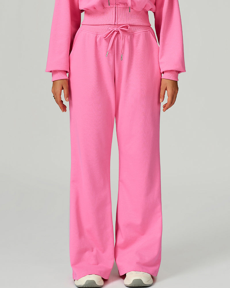 Women OEM High Waist Loose Wide Leg Sweatpants Sports Pants S-XL