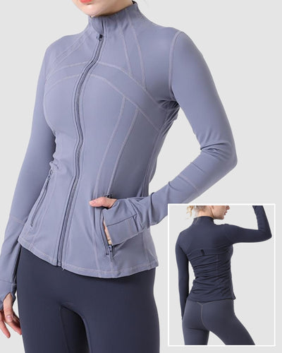 Women Popular Long Sleeve Patchwork Slim Sports Running Jacket 2-12