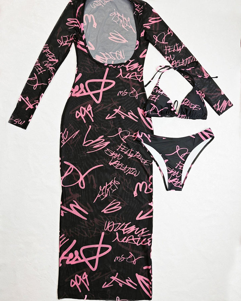 3PCS Set Women Wholesale Floral Printed Swimwear Set S-L