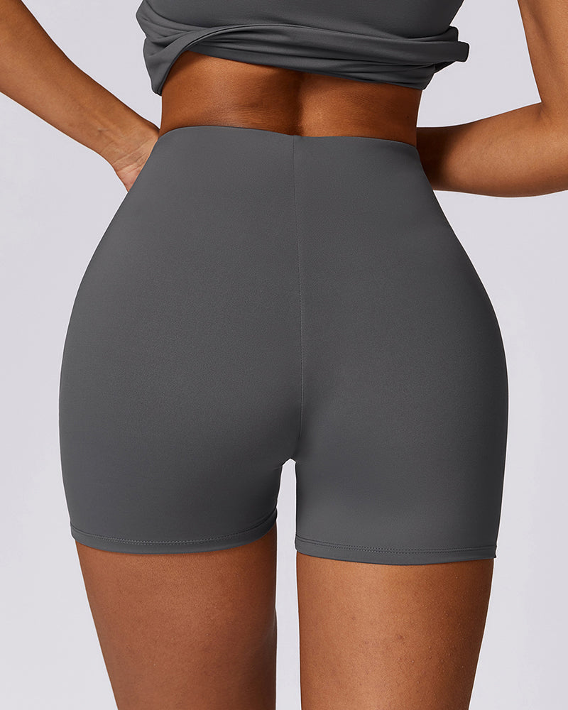 Women Hip Lift High Wasit Slim Fitness Shorts S-XL