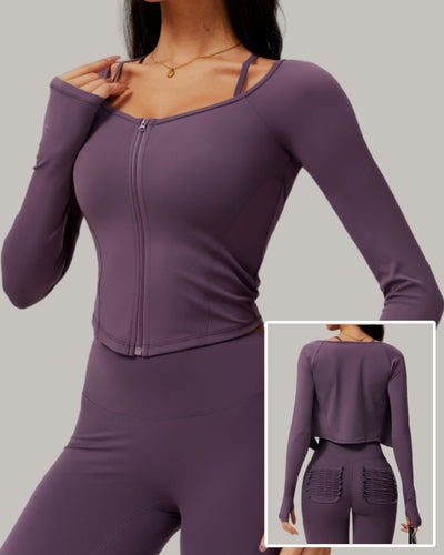 Women Wholesale Quickly Drying Running Long Sleeve Sports Fitness Coat S-XL