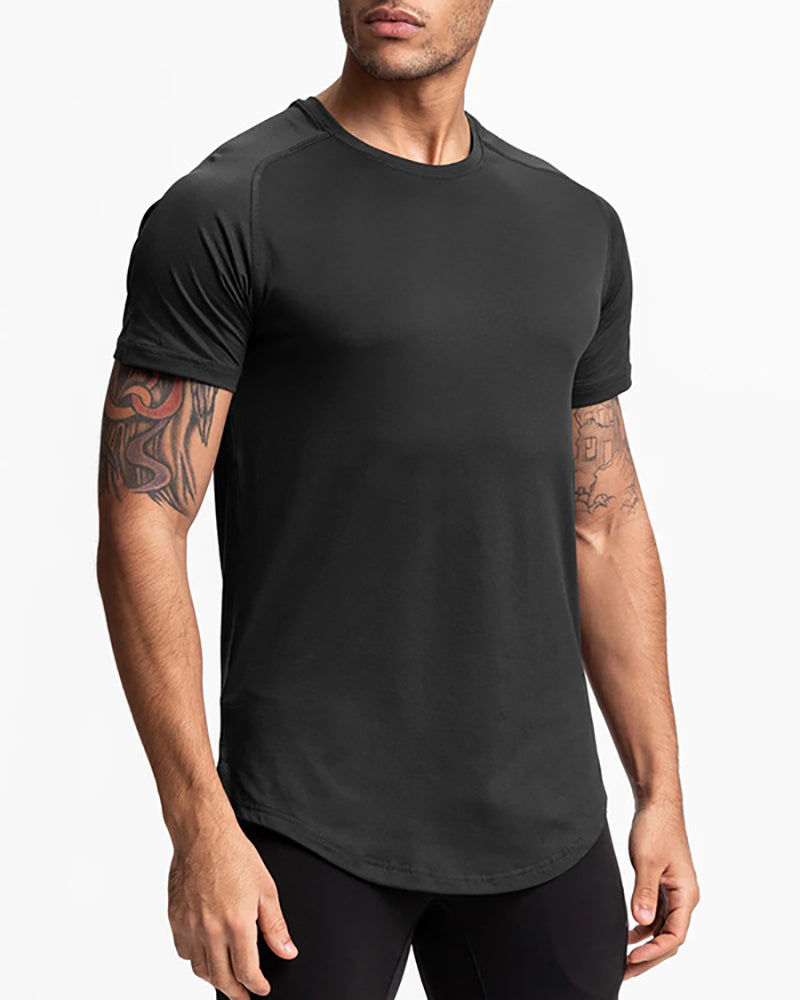 Short Sleeve Solid Color O Neck Breathable T-shirt M-3XL