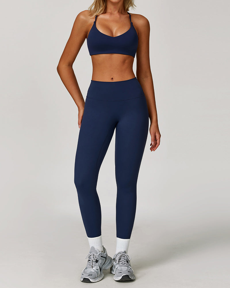 OEM New Wholesale Women Vest And Leggings Sports Yoga Two-piece Sets S-XL