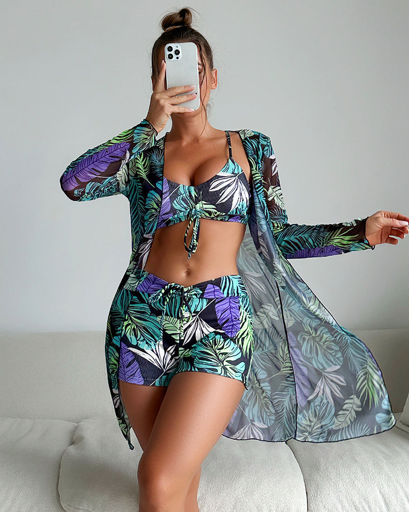 3pcs Set Printed Ladies Swimwear S-XL