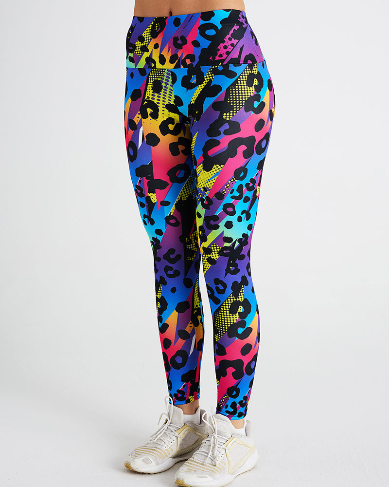 Women Colorful Leopard Printed Slim Sports Pants Leggings S-2XL