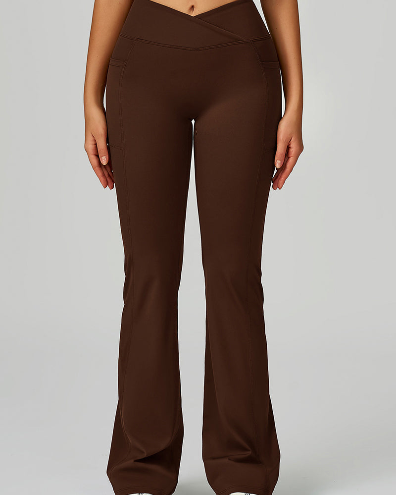 Women Criss High Waist Wide Leg Running Dancing Pilates Pants S-XL