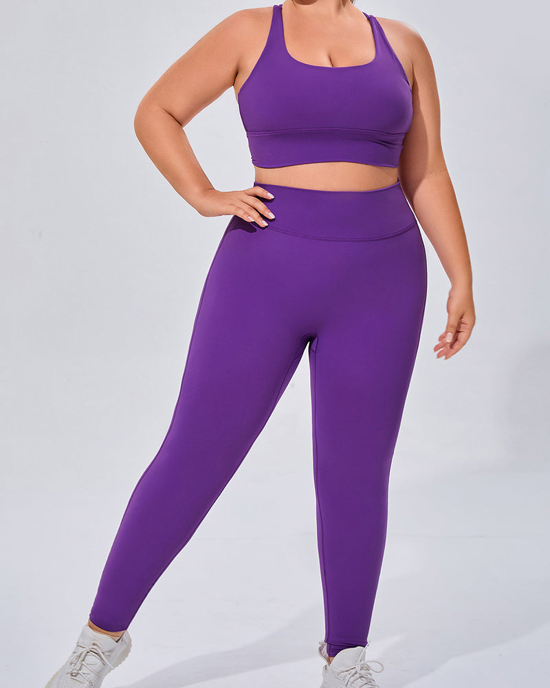 Women Breathable High Elastic Plus Size Yoga Pants Sets S-3XL