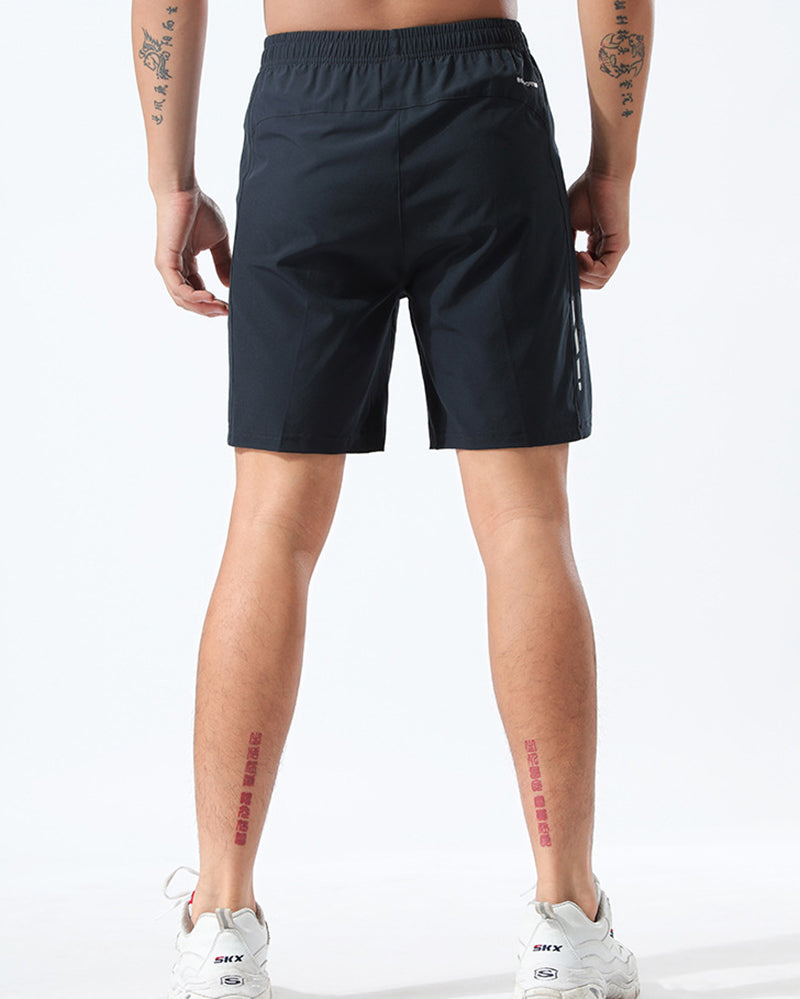 OEM ODM Logo Summer Sports Running Loose Shorts Black M-3XL