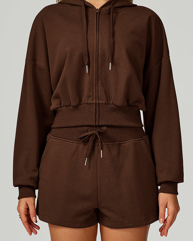 Women OEM Customize Long Sleeve Hoodies Zipper Coat Black Red Coffee Blue Pink S-XL