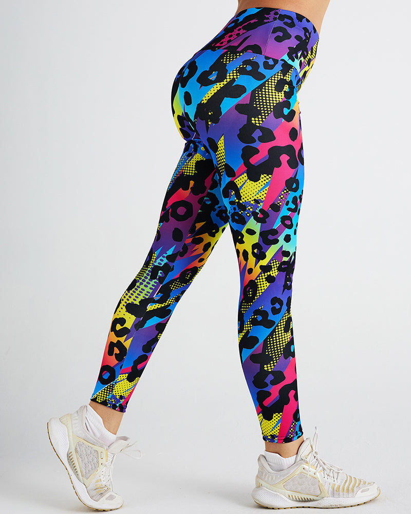 Women Colorful Leopard Printed Slim Sports Pants Leggings S-2XL