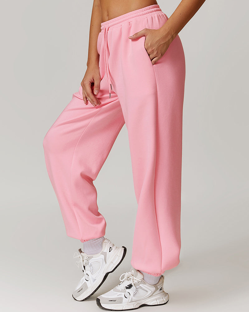 New High Waisted Casual Loose Sweatpants Straight Leg Sports Trousers S-XL