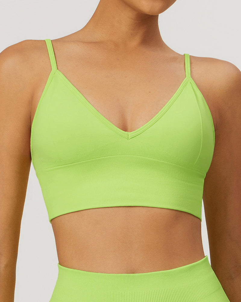 Women Sling Seamless Quick Drying Fitness Sports Bra S-XL