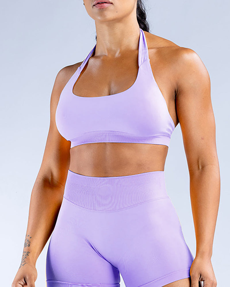 Wholesale Women Halter Neck Seamless Yoga Sports Bra XS-XL