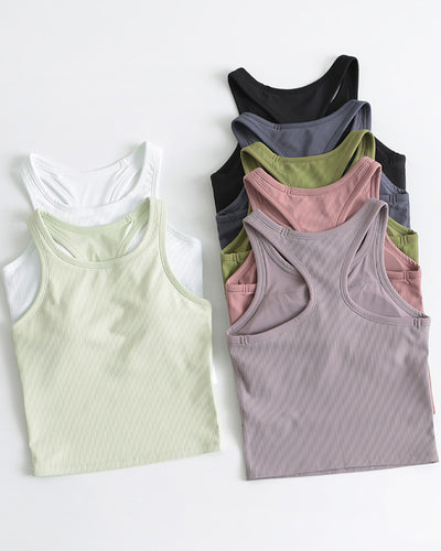 Women I Back Fixed Cup Quick Drying Sports Top Vest S-XL