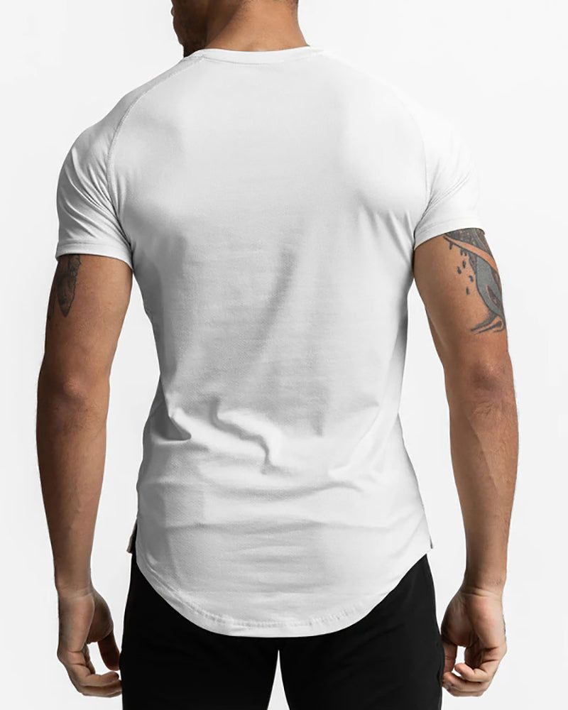 Short Sleeve Solid Color O Neck Breathable T-shirt M-3XL