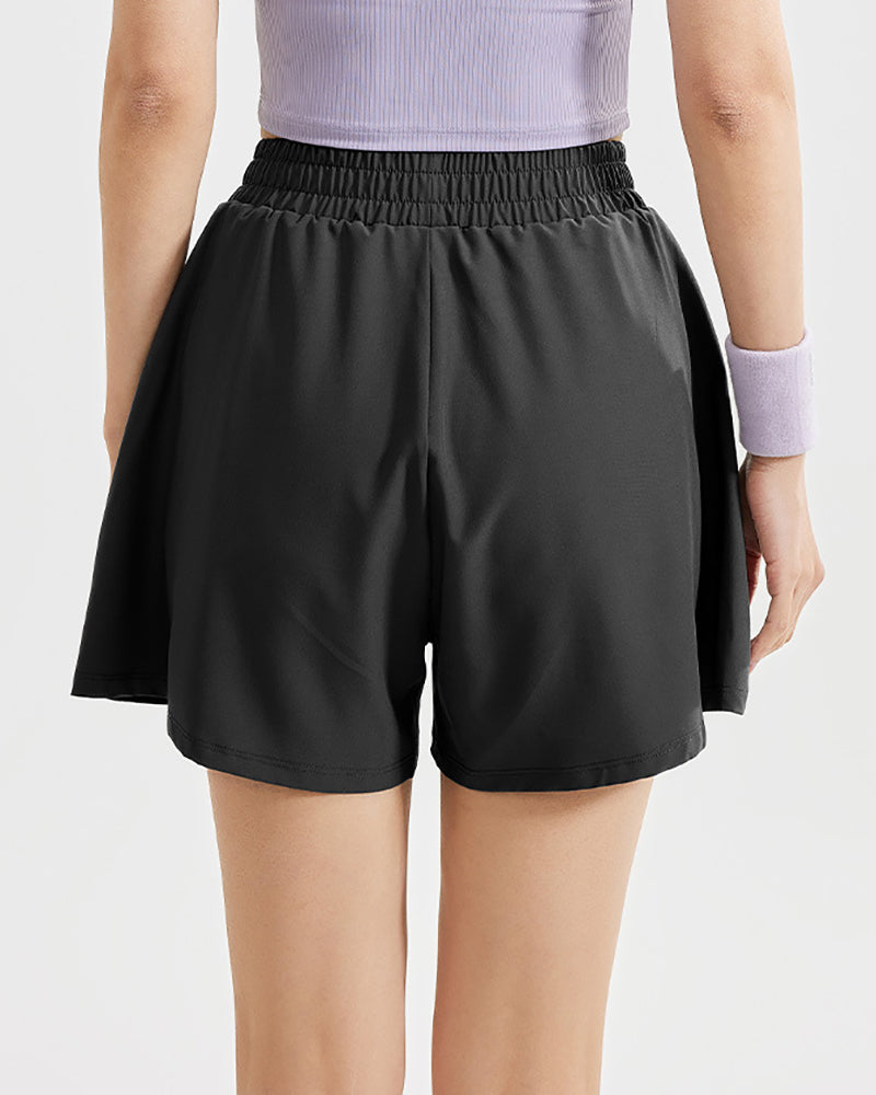 Women Summer Running Outdoor High Waist Lined Shorts Black Gray Purple S-2XL