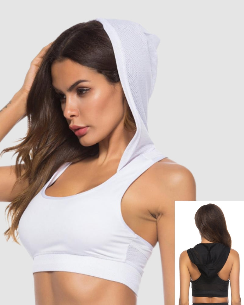 Wholesale Price Women Hoodies I Back Sports Bra Black White S-XL