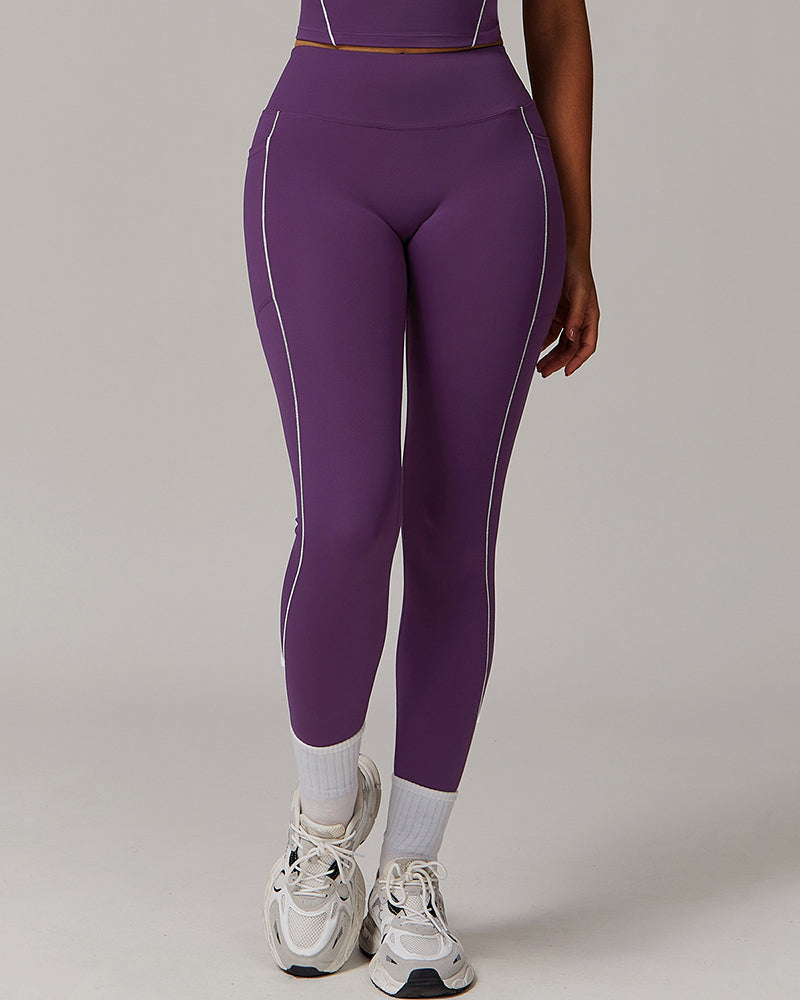 Factory Price High Quality Side Pocket Running Fitness Pants Leggings S-XL