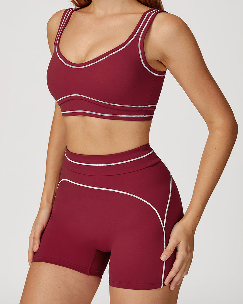 Women Logo Add Colorblock Yoga Bottom Mini Tight Shorts S-XL