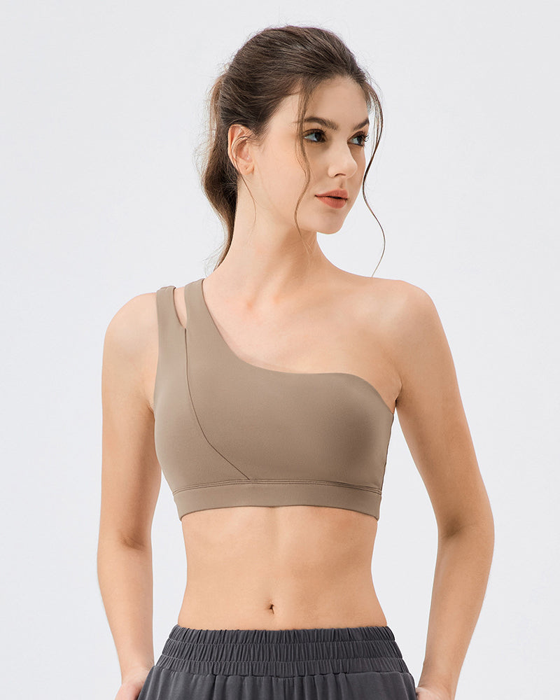 Women OEM Yoga One Shoulder Running Sport Bra S-XL