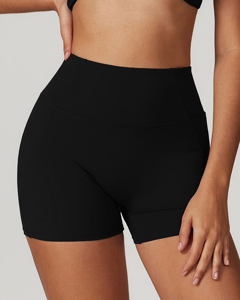 Women High Waist Yoga Hips Lift Running Sports Shorts S-XL