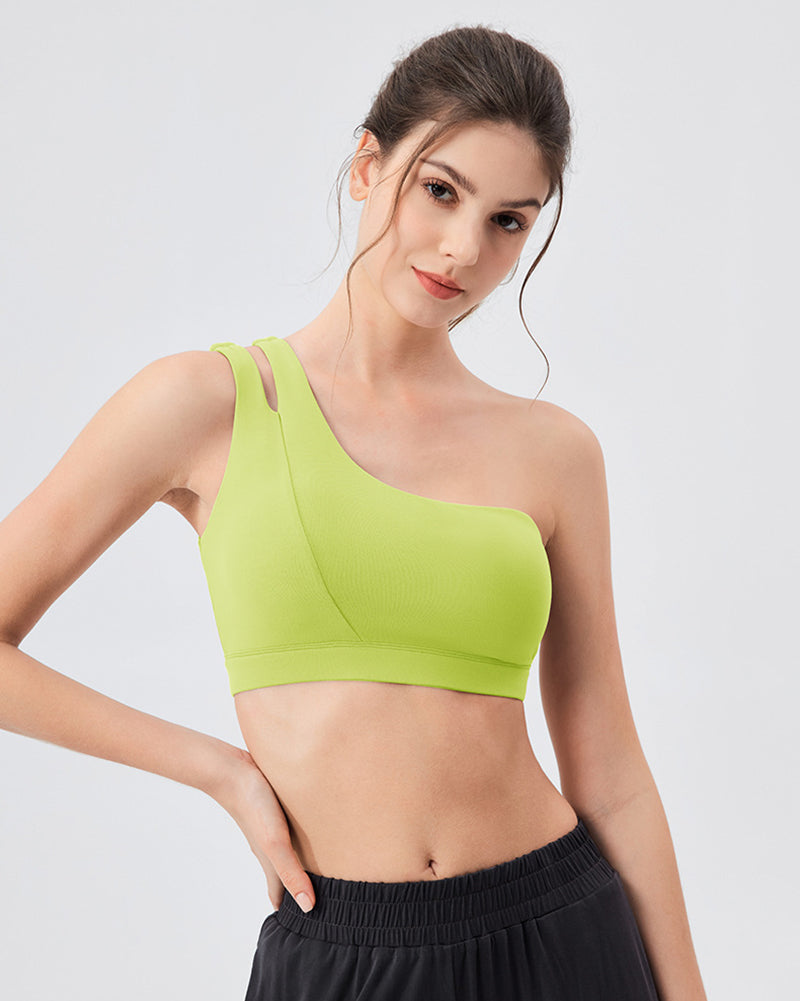 Women OEM Yoga One Shoulder Running Sport Bra S-XL