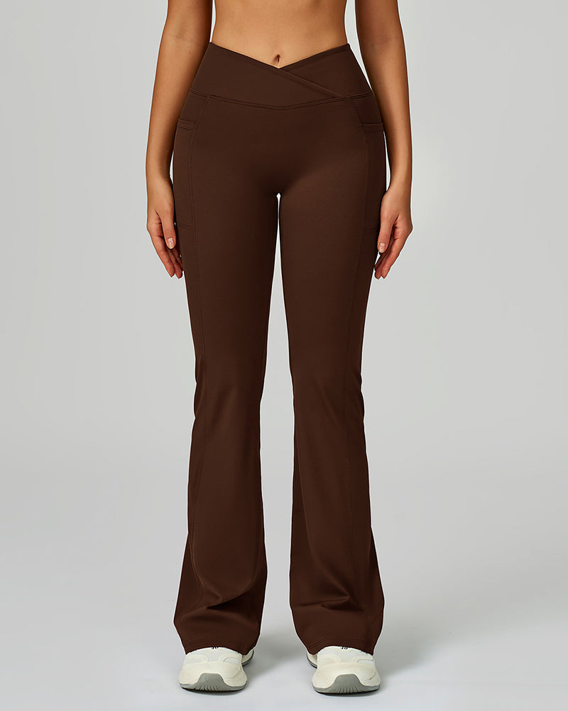 Women Criss High Waist Wide Leg Running Dancing Pilates Pants S-XL