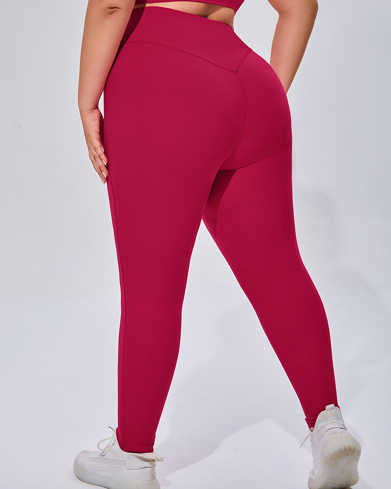 Women Breathable High Elastic Plus Size Yoga Pants Sets S-3XL