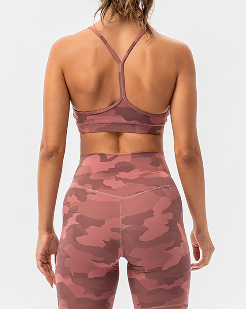 Woman Sling Summer Sports Camo Printed Bra S-2XL