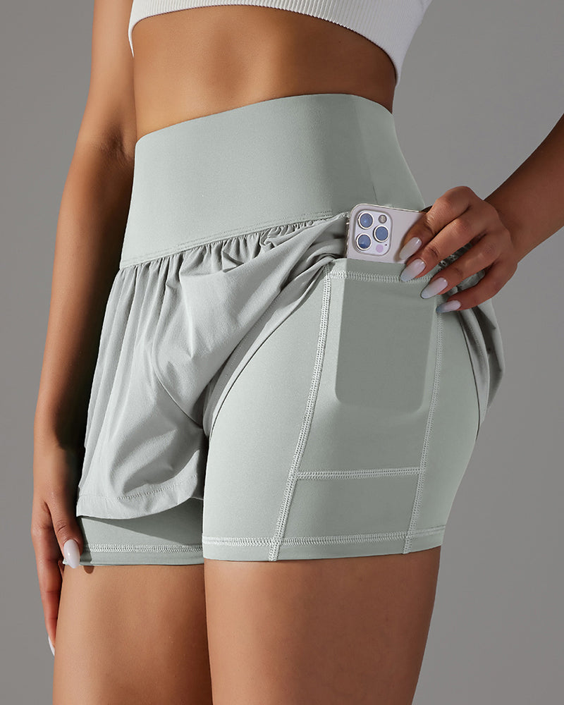 Customize Label High Waist Women Lined Pocket Running Shorts XS-XL