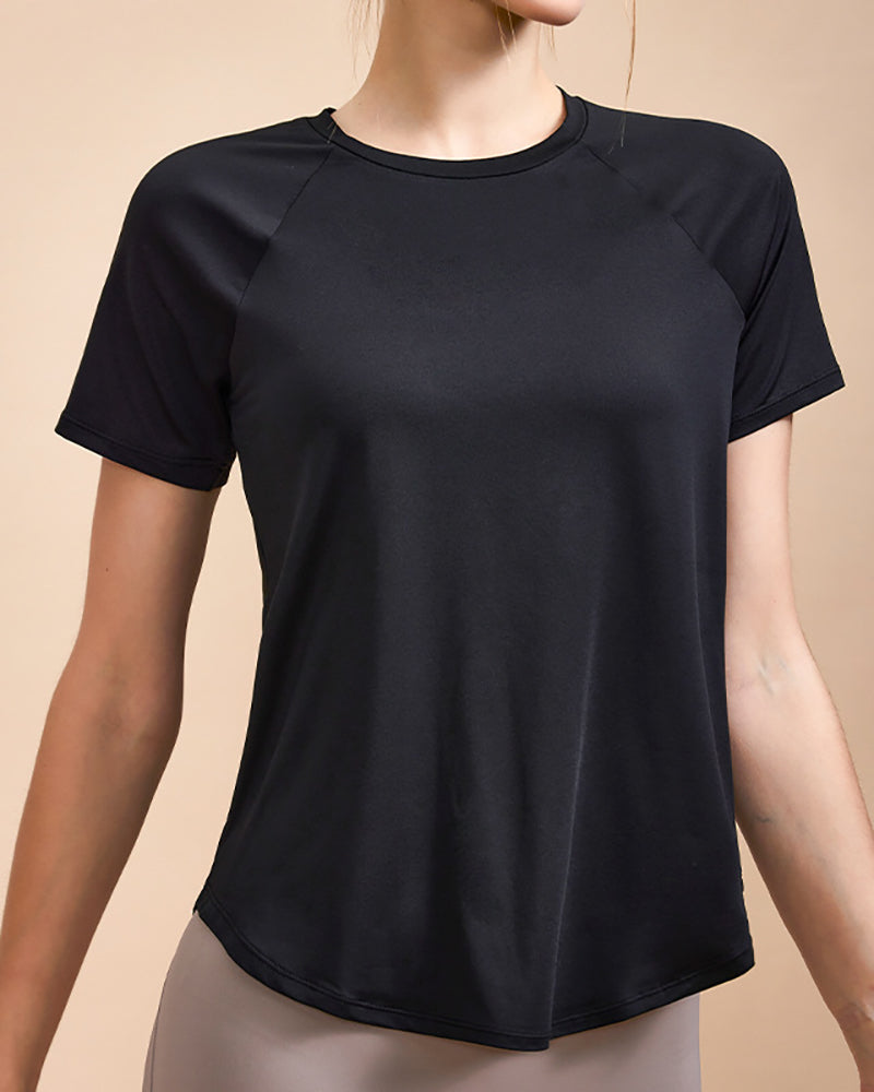 Women Short Sleeve Breathable Running Loose T-shirt S-XL