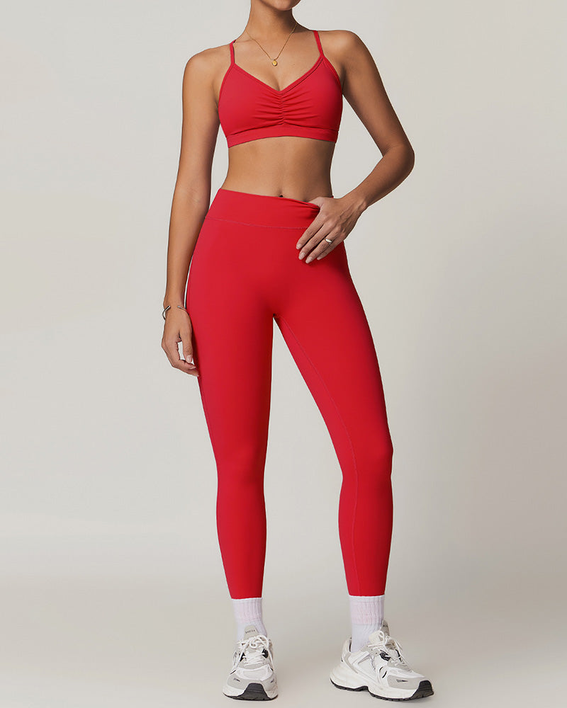 Wholesale Sling Sports Bra High Waist Leggings Sports Two Piece Sets S-XL