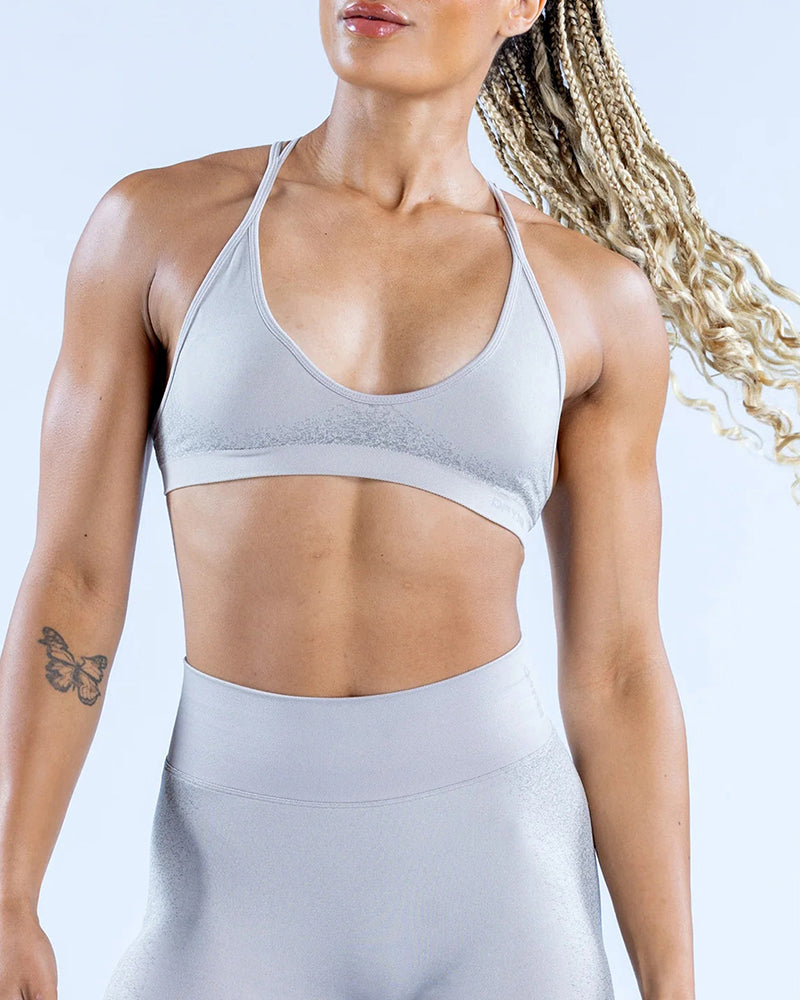 Solid Color DIY LOGO Women Halter Neck Fitness Work Out Bra XS-XL