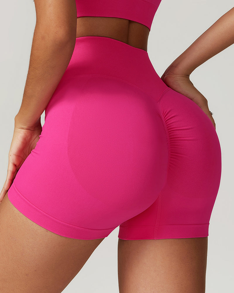 Factory Price Hips Lift High Waist Running Women Sports Shorts S-XL