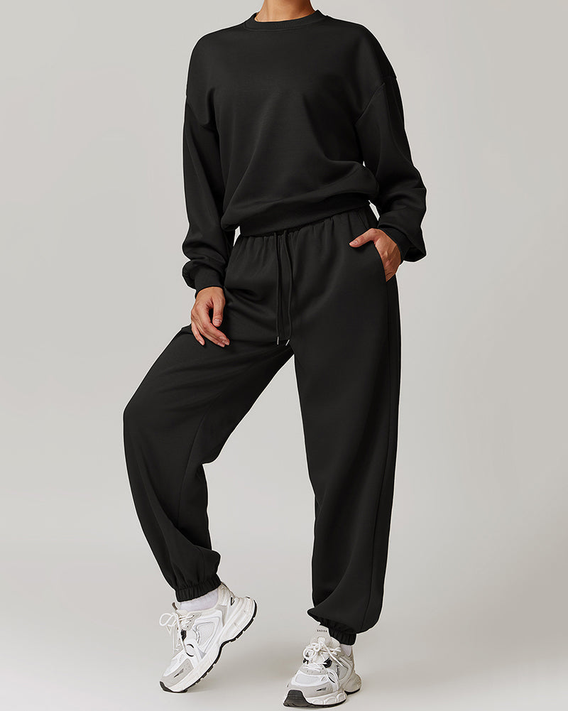 New High Waisted Casual Loose Sweatpants Straight Leg Sports Trousers S-XL